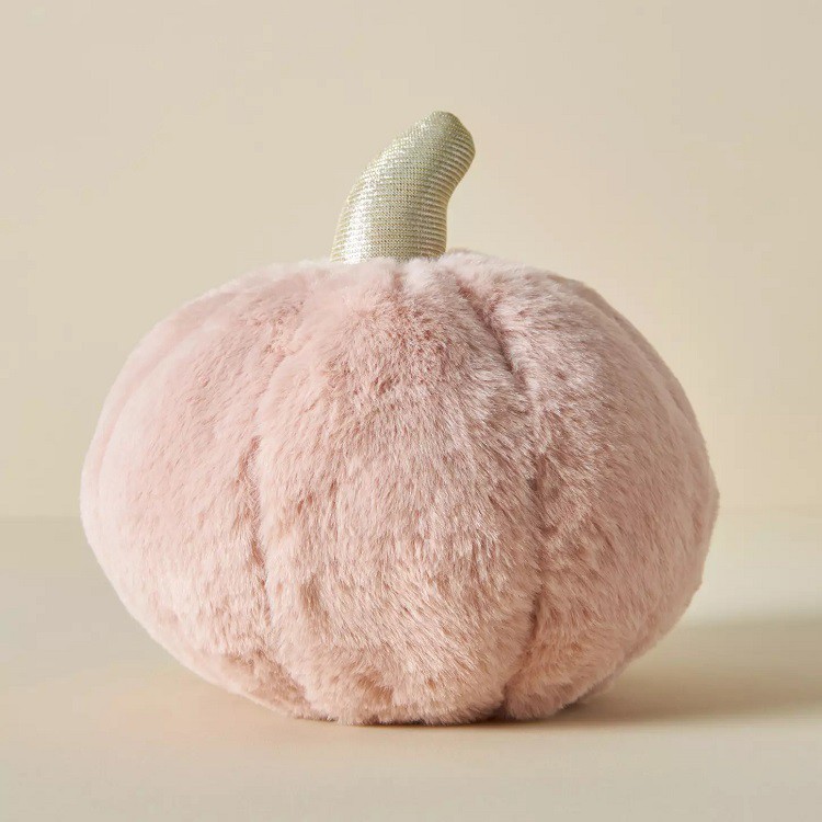 Rabbit Hair Pumpkin Throw Pillow