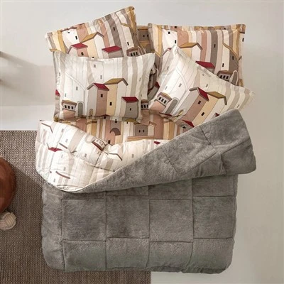 Couette en molleton de flanelle imprimée en coton